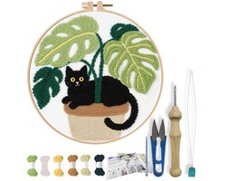 FREEBLOSS Punch Needle Kit - DIY Startpakket voor Beginners met Kat Patroon