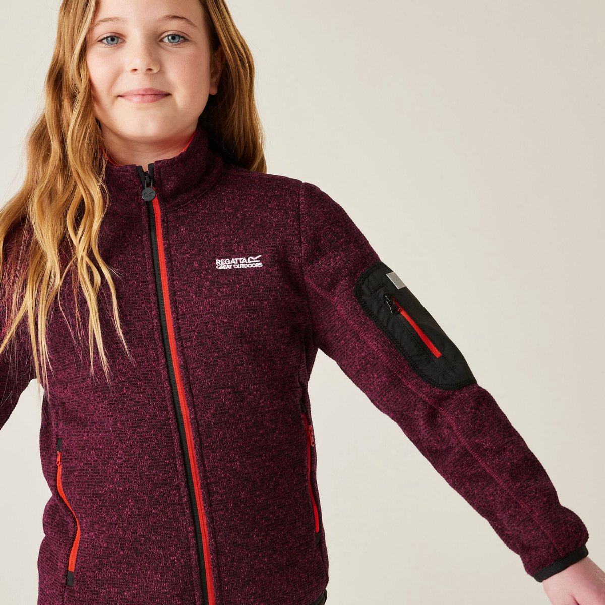 Newhill lichtgewicht vest met actieve fleece voor kinderen Rood