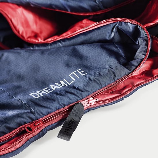 Mummie Slaapzak - Kampeerslaapzak Lichtgewicht - Kamperen en Wandelen - Zeer Klein Verpakkingsformaat - 185 cm - Navy Cranberry — afbeelding 3