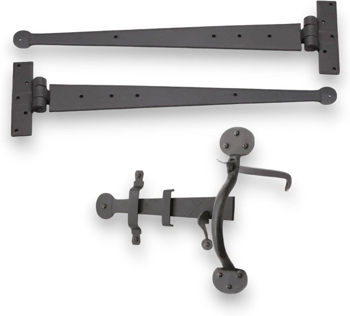 IJzeren Scharnier Kit - Deur Beslag Set - Tuinpoorten Beveiligen - Vintage Stijl Ontwerp -