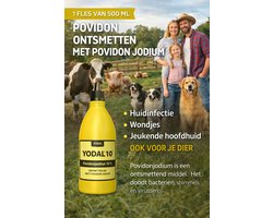 1 FLESS VAN 500 ML POVIDON ONTSMETTEN MET POVIDON JODIUM POVIDONJODIUM HUIDINFECTIE WONDJES JEUKENDE HOOFDHUID, OOK VOOR JE DIER