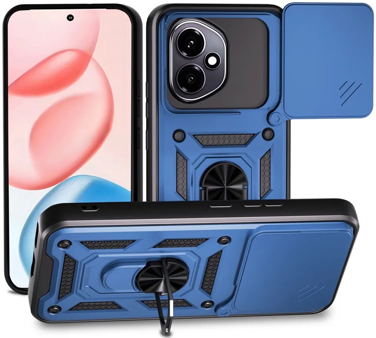 Hoesje geschikt voor HONOR 400 - Phonesta CamShield Back Cover met Camera Slider - Blauw