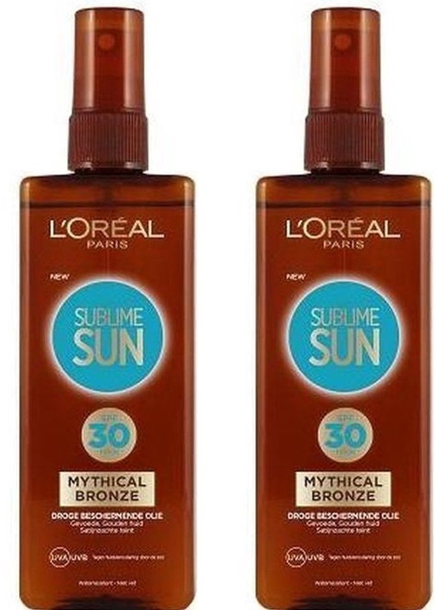 L'Oreal Sublime Sun - Mythical Bronze Oil SPF 30 - 2 x 150 ml - Waterproof Spray