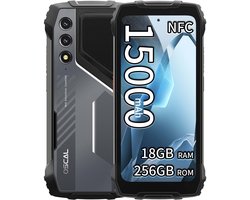 OSCAL PILOT 1 Robuuste Smartphone - 18GB RAM - 256GB ROM - 6,67 inch - 15000mAh 33W - Android Telefoon - GPS, NFC, OTG - Zwart