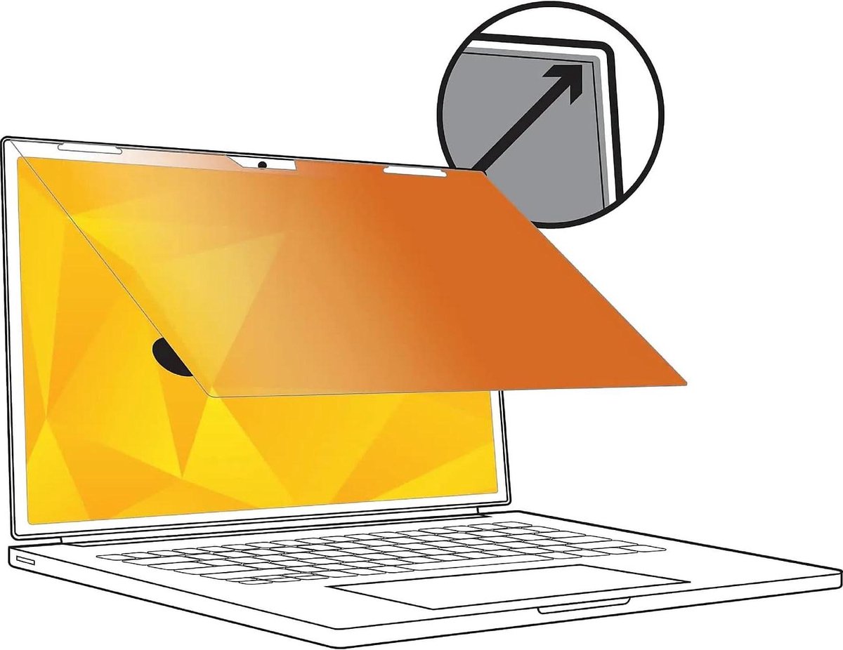 Privacyfilter Laptop - Schermbeveiliger - Bescherming Gegevens - Gouden Zichtscherm - 356 cm Breed - Goud