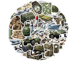 Meer Leuks - Stickerset Leger/Militairen - 50 stuks - Landmacht - Luchtmacht - Het Leger