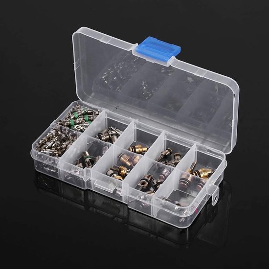 Ventiel Cores Tool Kit - Airco Reparatie Set - Auto Airco Onderhoud - Dubbele Head Remover - 102 stuks - Zilver van Merkloos — afbeelding 5