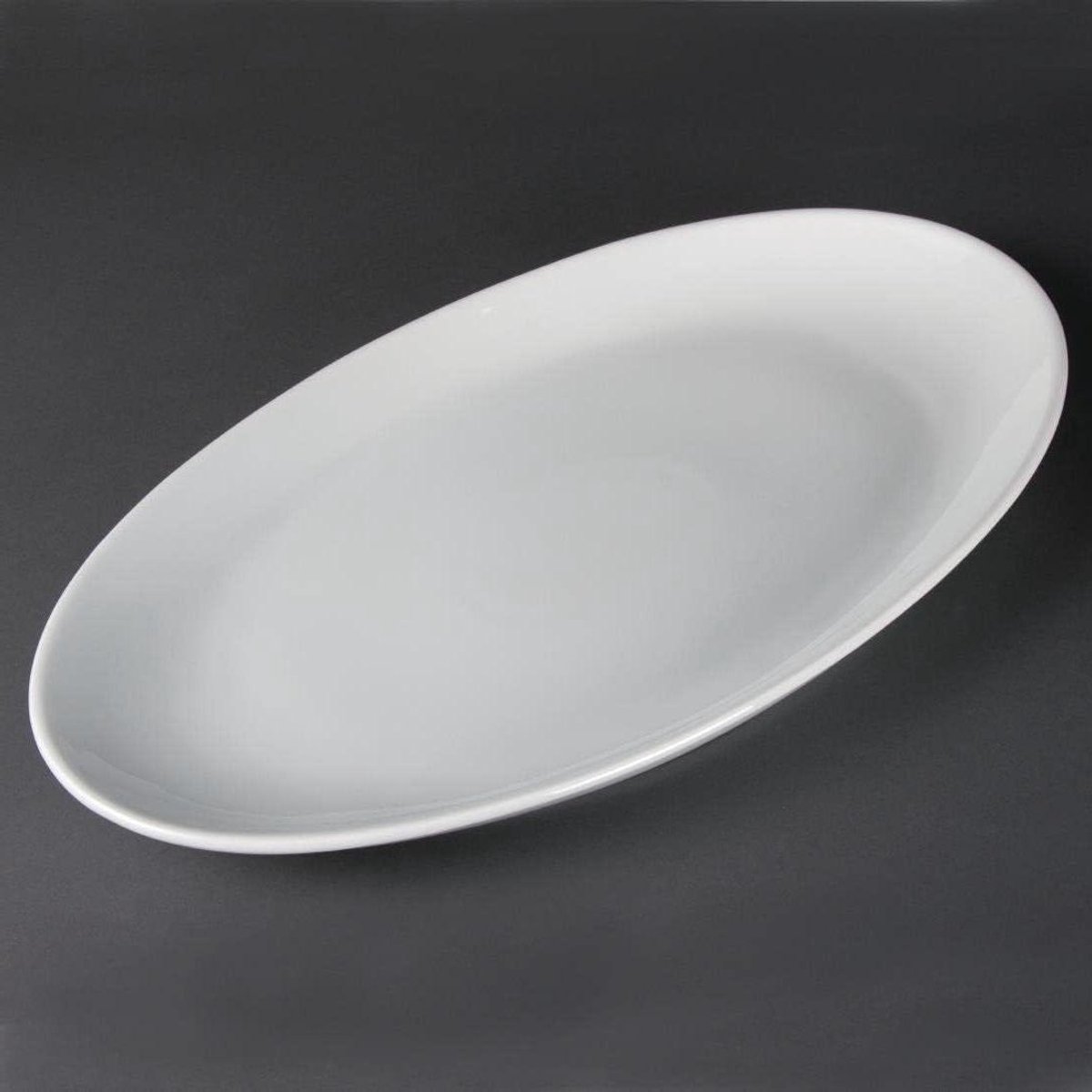 Ovale Diepe Plaat - Serveerschaal - Eten Serveren - Spaanbestendige Rand - 500 mm - Wit