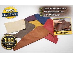 1KG Leder Resten- Hobby & knutsel leer in diverse kleuren - 1 tot 2 mm dik