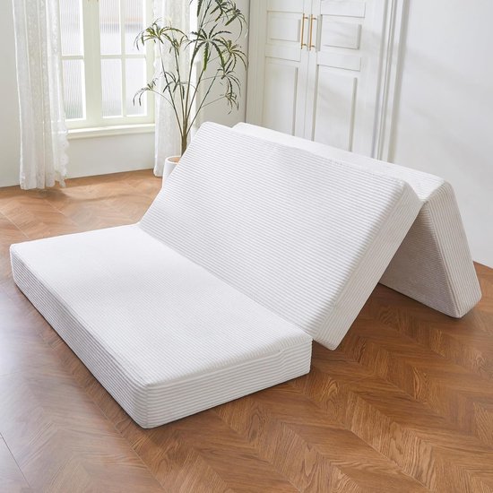 Vloermatras - Japanse futon - Comfortabel slapen - Hoge dichtheid schuim - Twin 99x203 cm - Kleine bloemen — afbeelding 3