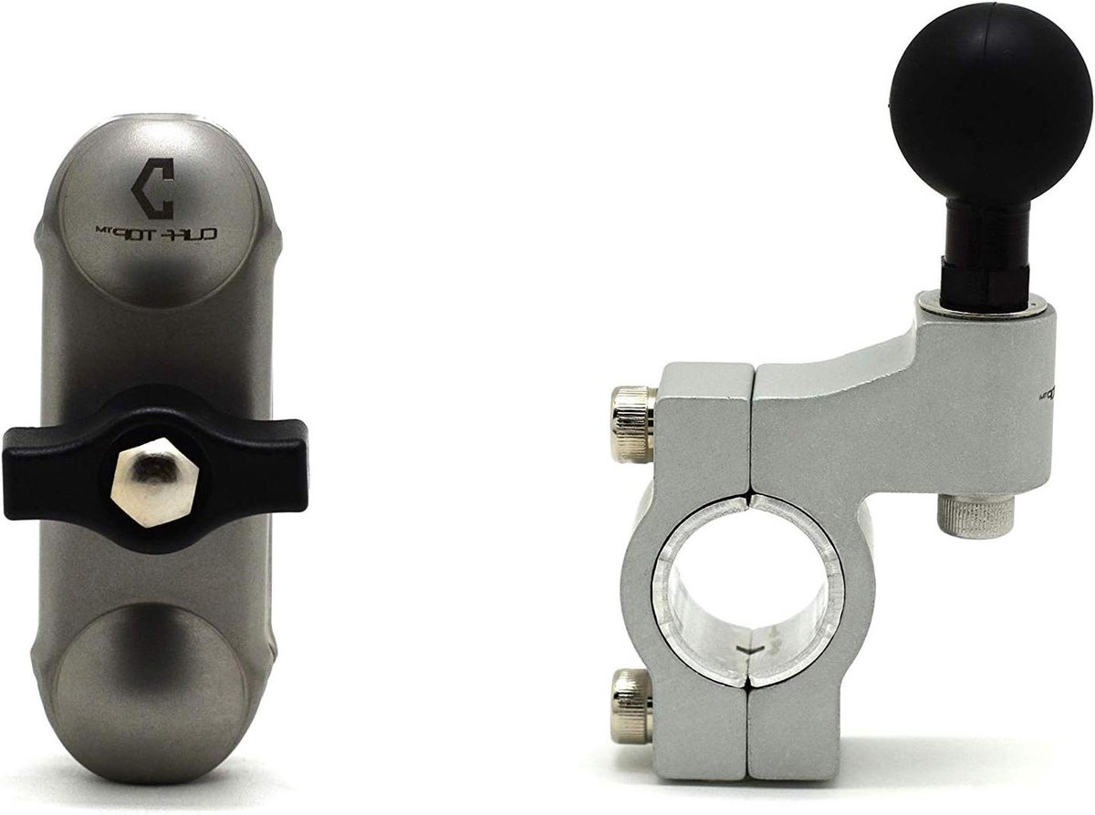 Dubbele Socket Arm - Verlengkabel Motor - Opladen Onderweg - Roestvrij Staal - 1 inch - Zilver