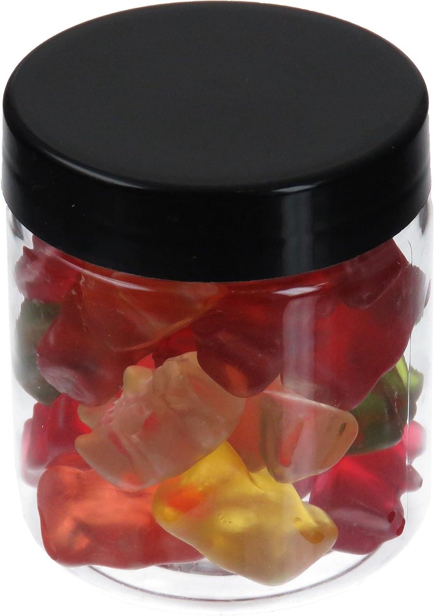PET-potjes - Cosmetica potjes - Opslag cosmetica - Met EPE-insert - 75 ml - Transparant zwart