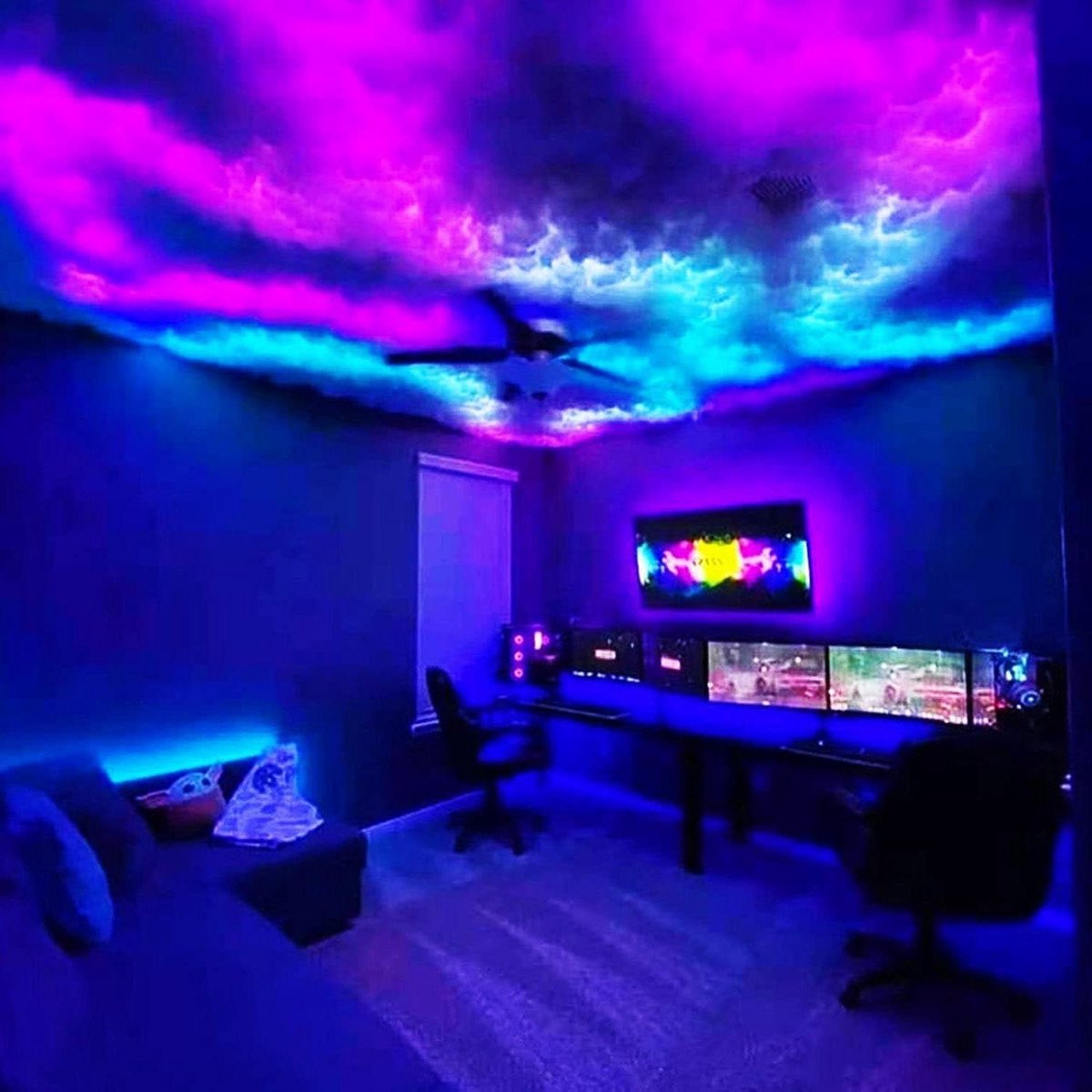 3D Onweerswolk Lamp - Decoratieve LED Lamp - Sfeerverlichting Creëren - DIY Maakbaar Ontwerp - 5 meter strip - RGB Kleuren
