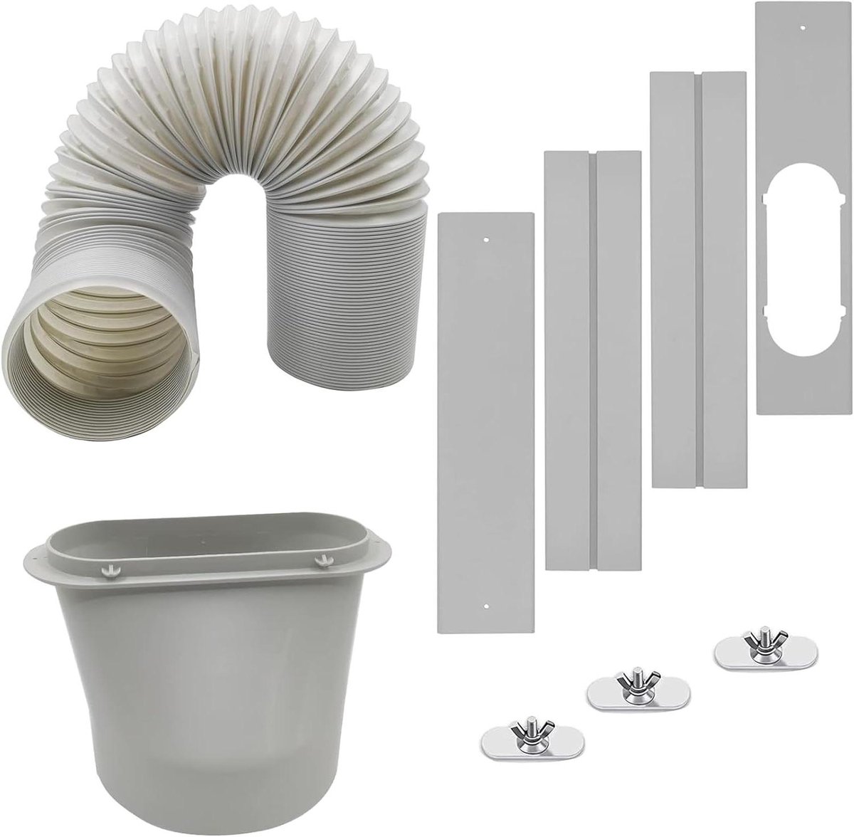 Raamventilatie Set - AC Afvoerslang - Airco Afvoer - Universele Pasvorm - 15 cm Diameter - Wit