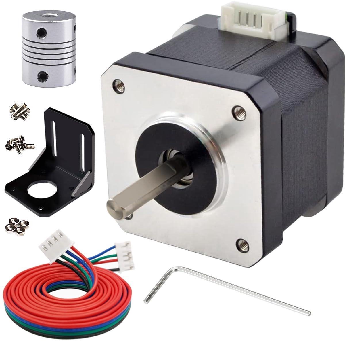 Stappenmotor - Motortje DC - 3D Printer - Hoog koppel - 42 x 38 mm - Zwart