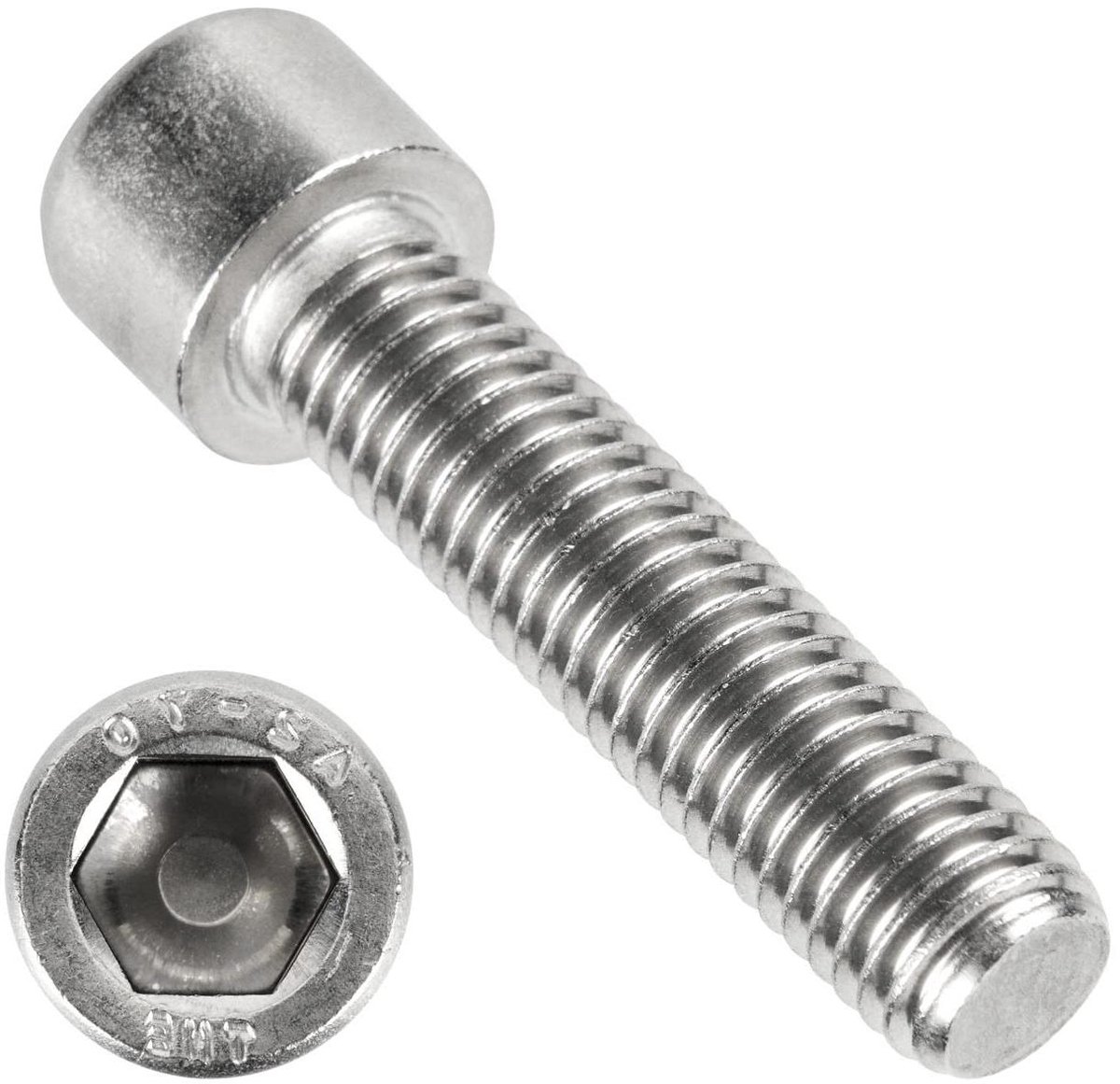 Cilinderschroeven - Kolomschroeven Binnenzeskant - Machinebouw Bevestigen - Gedeeltelijke Schroefdraad - M8 x 10 - Zilver