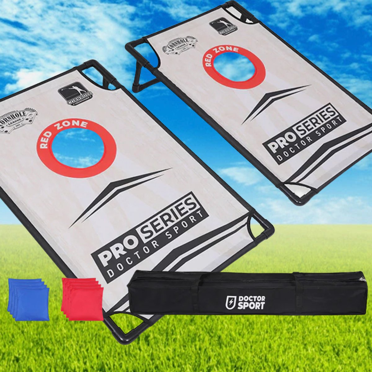 Dr Sport - Cornhole Set PVC - 90 x 60cm - Set met twee borden en 8 bean bags