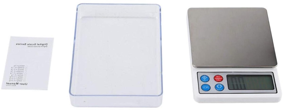 Digitale weegschaal - Mini weegschaal precisie - Nauwkeurig wegen - Roestvrij staal en ABS - 2 kg / 01 g