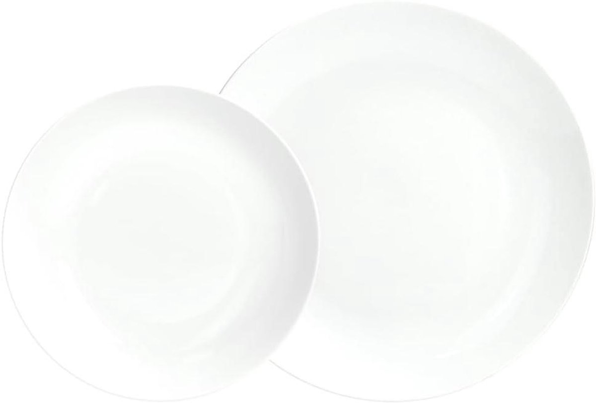 Dinerset Porselein - Servies Set - Maaltijden Serveren - Vaatwasserbestendig - 6 personen - Wit