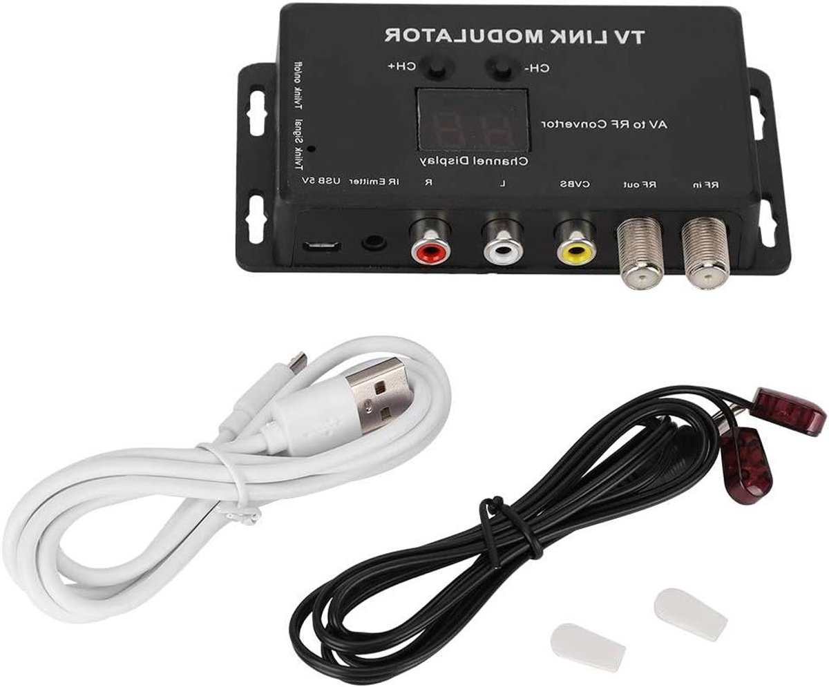 IR Modulator - AV naar RF Converter - Lokale TV Systemen - Instelbaar Audio Video Niveau