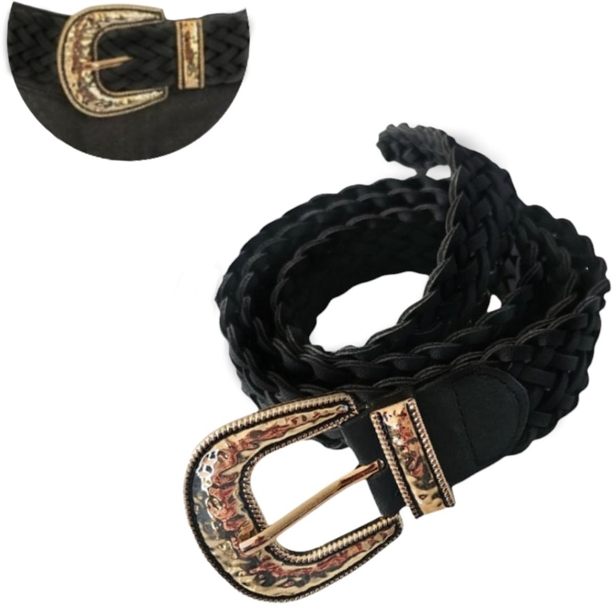 Unisex Riem Goudkleurig - Zwart, Comfort Belt- Jas, Blouse Topje, Jurk heupriem - Tailleriem- Broek Jeans - Lente en zomer collectie