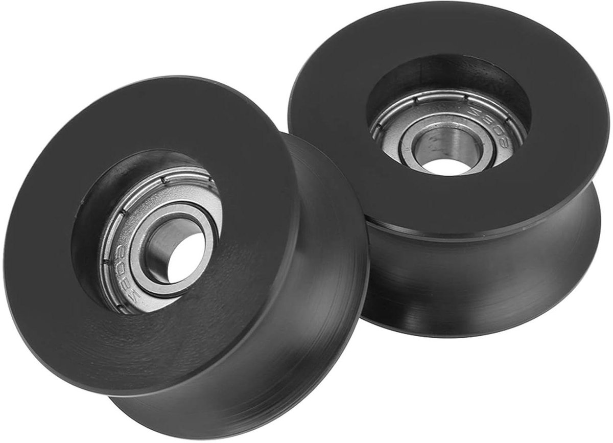 U Groef Katrol Roller - Geleidewiel Wiel - Schuifdeuren Aandrijven - Lage Wrijving Ontwerp - 8x40x20.7mm - Zwart
