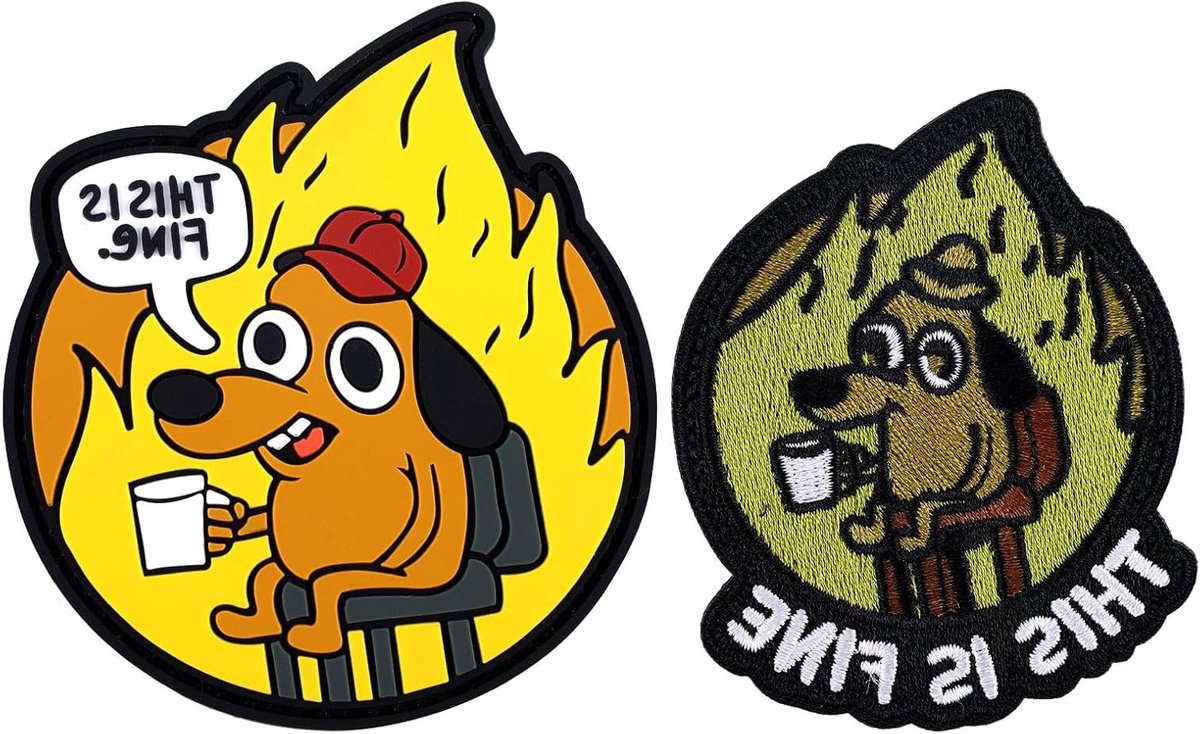 Grappige hondenpatches, 2 stuks, geborduurde PVC rubberen morale patches voor rugzakken, hondenharnassen en kleding