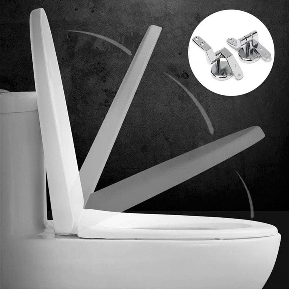 Toiletbril Scharnieren - WC bril bevestiging - Toiletbril Repareren - Roestvrijstalen schroef - 4cm x 3.5cm - Zilver