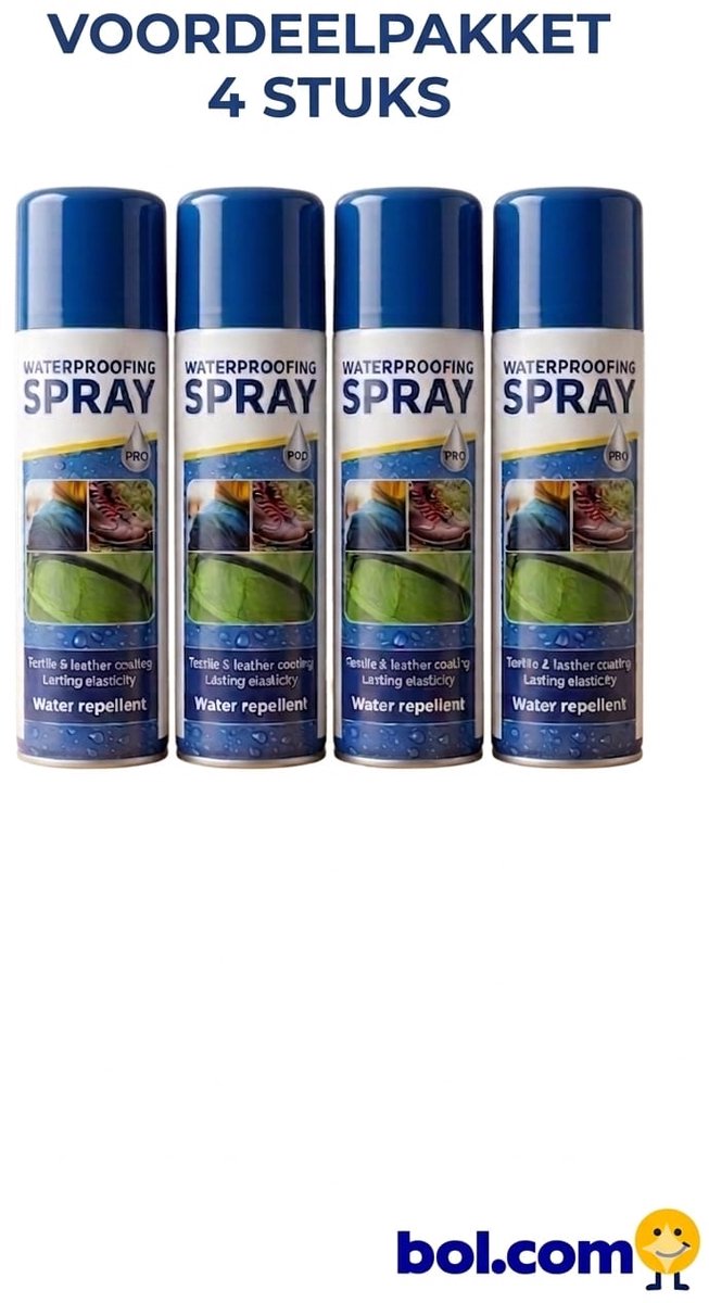 Waterafstotende Spray Voordeelpakket - 4 Stuks x 300ml - Impregneerspray voor Schoenen, Textiel, Leer & Suède - Waterdichte Coating voor Jassen en Kleding