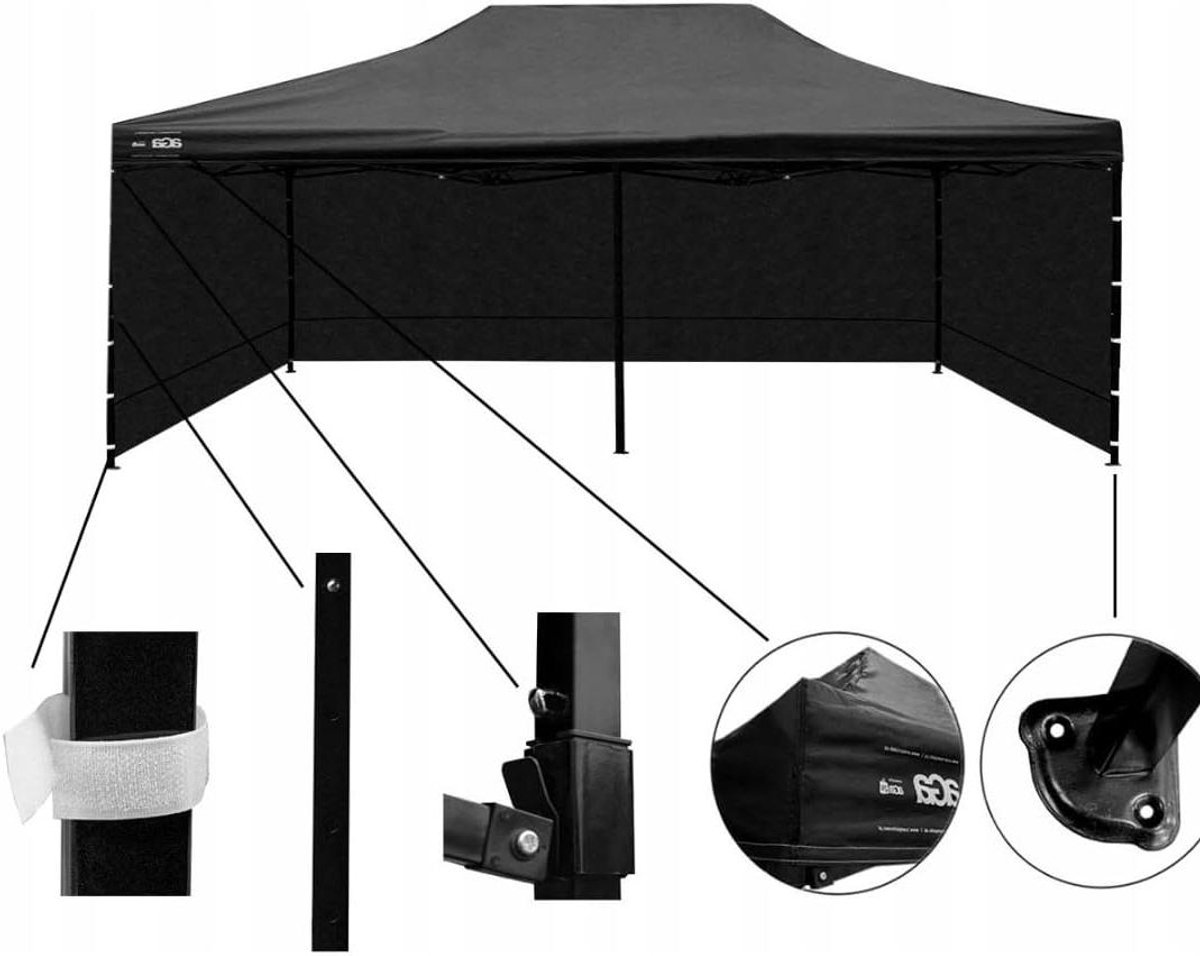 Partytent Vouwbaar - Tuinpaviljoen Tent - Buitenfeesten Organiseren - Waterdichte Dakbedekking - 3x6 Meter - Wit