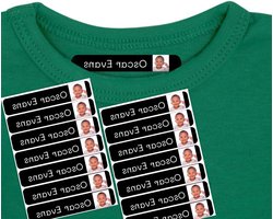Gepersonaliseerde Kledinglabels - Strijklabels Foto - Kleding Markeren - Thermo Zelfklevend Vinyl - 6 x 1 cm - Zwart