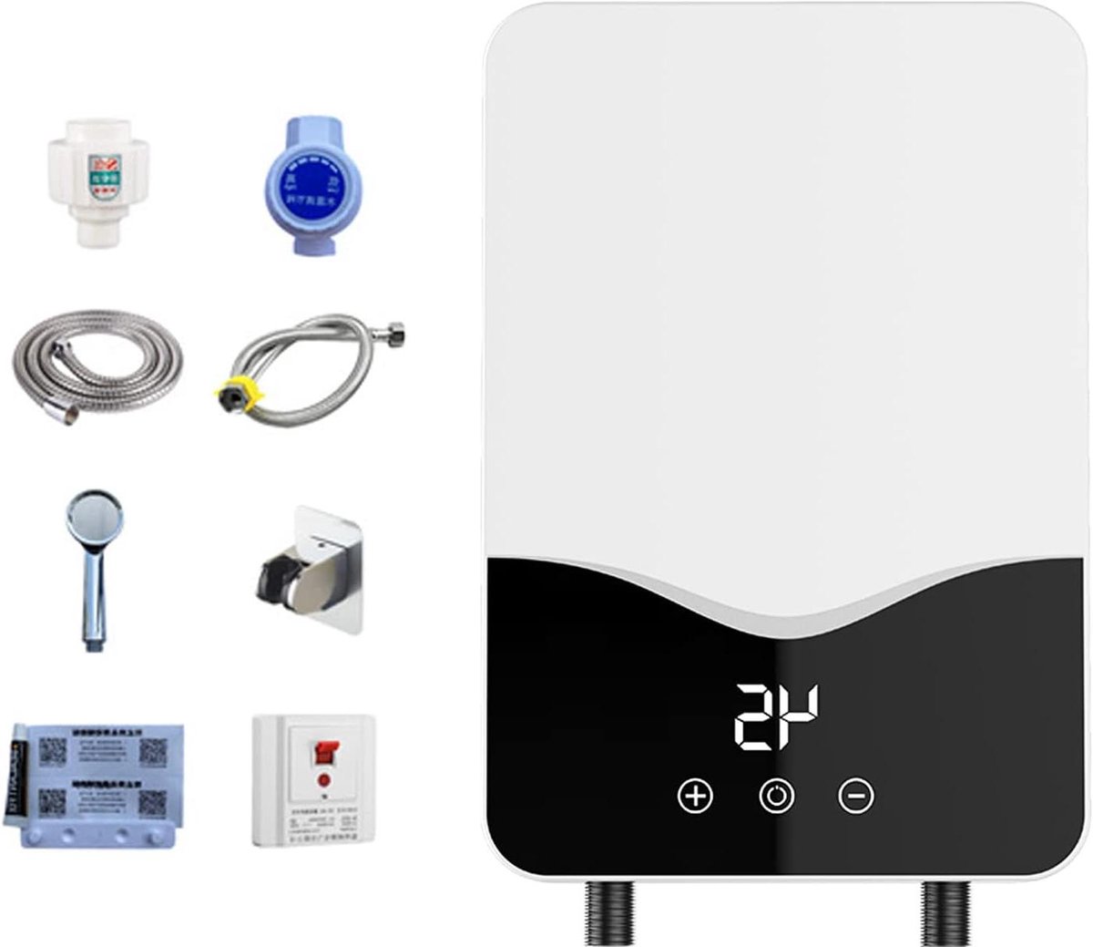 Elektrische Doorstroomboiler - Mini Waterverwarmer - Direct Warm Water - LED Display - 7000 W - Wit