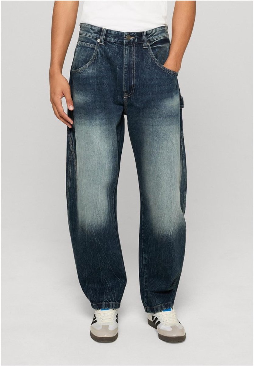 Urban Classics Heavy Baloon Jeans Wijde broek Taille 34 inch Blauw