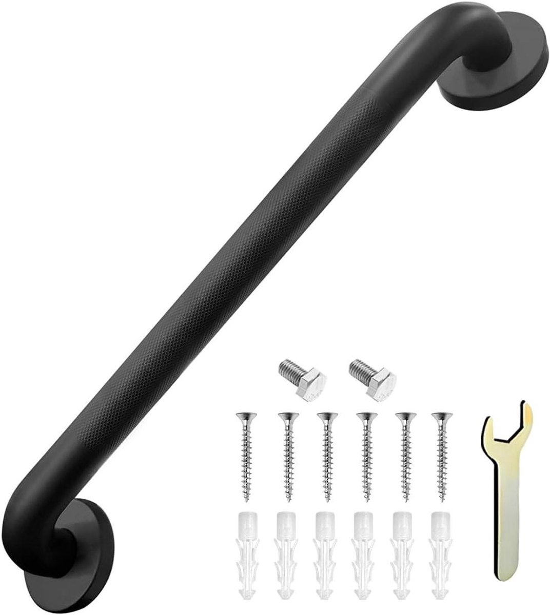 Douchehandgreep - Badkamer handgreep - Veilig bewegen - Antislip getextureerd oppervlak - 50 cm - Zwart