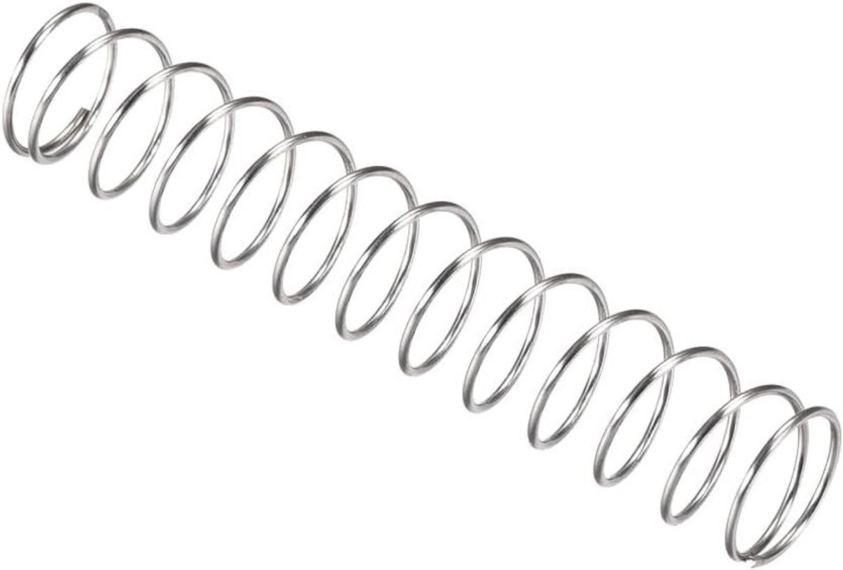 Drukveer - Compressieveer Spiraalveer - Apparaten Repareren - 304 Edelstaal - 80 mm vrije lengte - Zilvertint