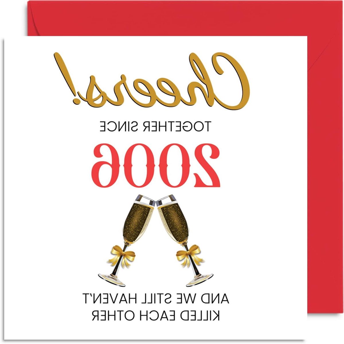 Verjaardagskaart Echtgenoot - Jubileumkaart Vrouw - Samen Sinds Viering - Grappig Ontwerp - 145mm x 145mm - 2006