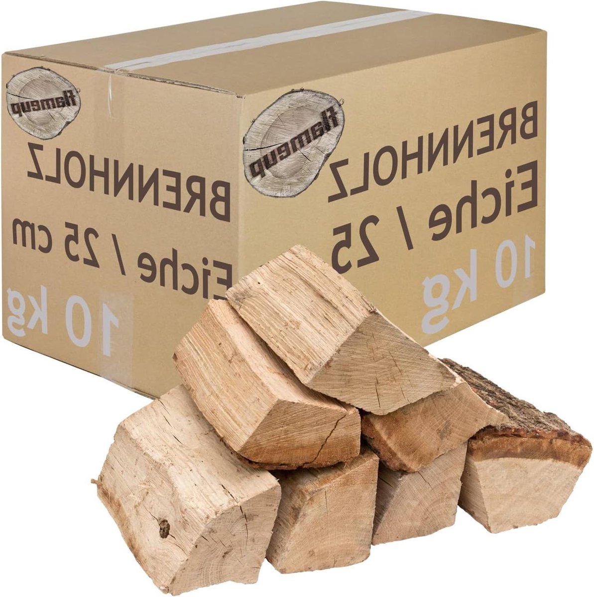 Haardhout Eiken - Brandhout Houtblokken - Open Haard Stoken - Kamergedroogd - 10 kg - Bruin