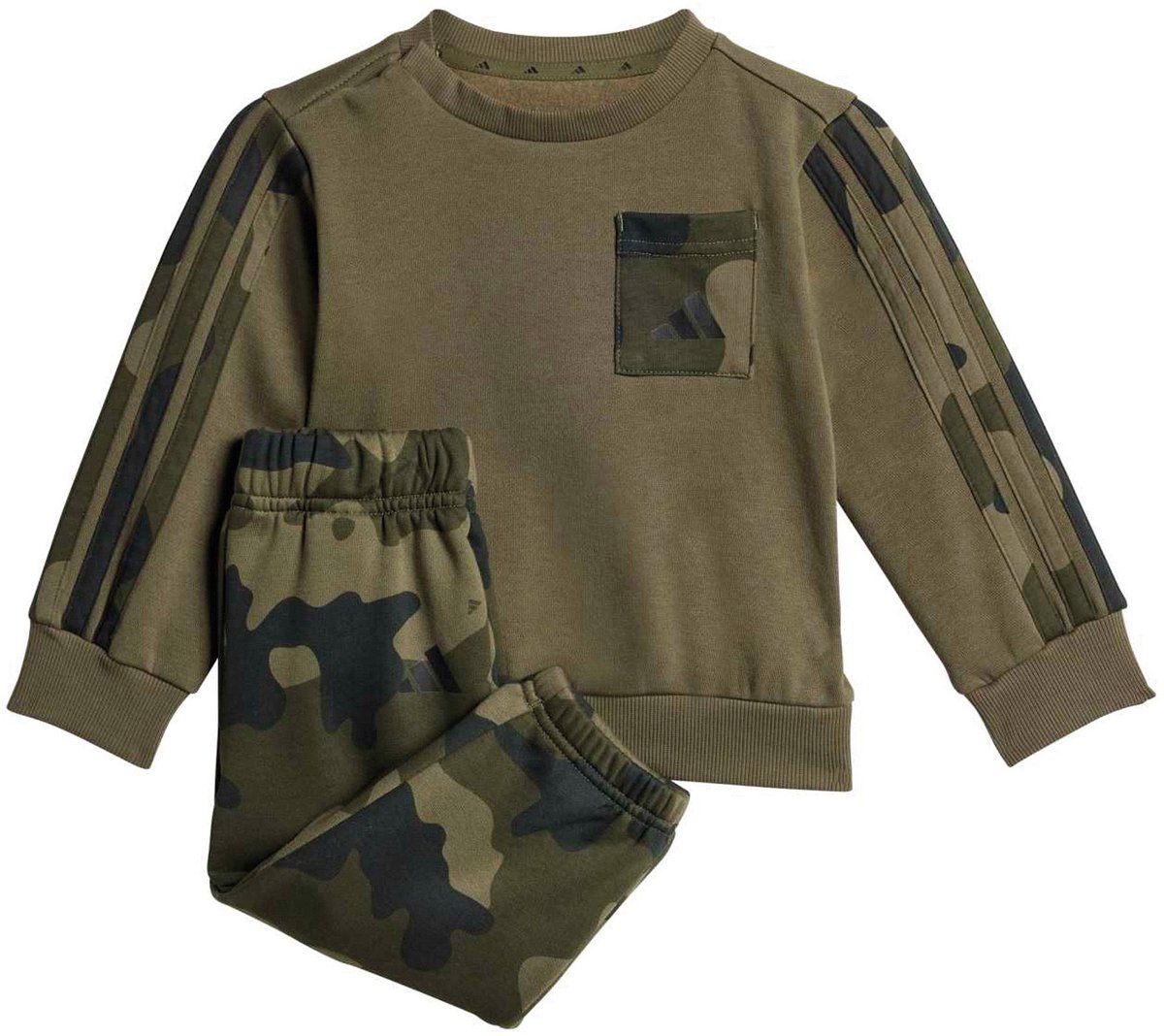 Adidas Essentials Camo Fleece Trainingspak Junior Olijfgroen – Donkergroen
