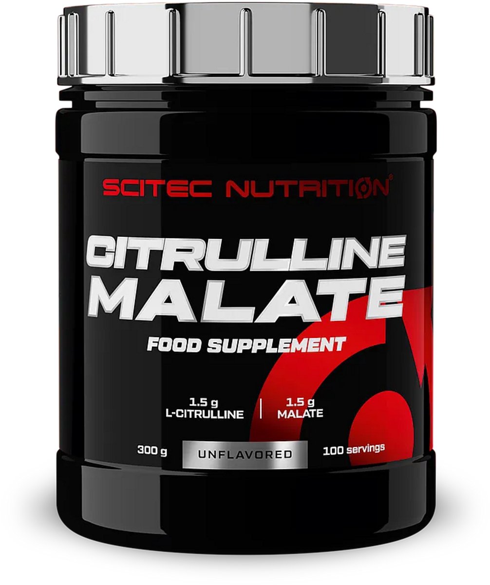 Scitec Nutrition Citrulline Malate 300g Ongezoet – Pre Workout Boost – Meer Pomp & Uithoudingsvermogen