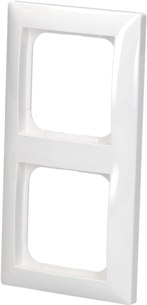 Afdekraam 2-voudig - Frame Wandplaat - Schakelaars Afdekken - Thermoplast Materiaal - Dubbele Configuratie - Alpinewit