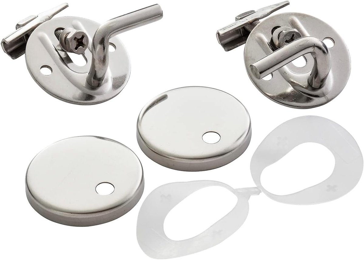 WC-bril scharnieren - Toiletbril bevestiging - Toilet repareren - Compleet met schroeven - Ovaal - Neutrale kleur