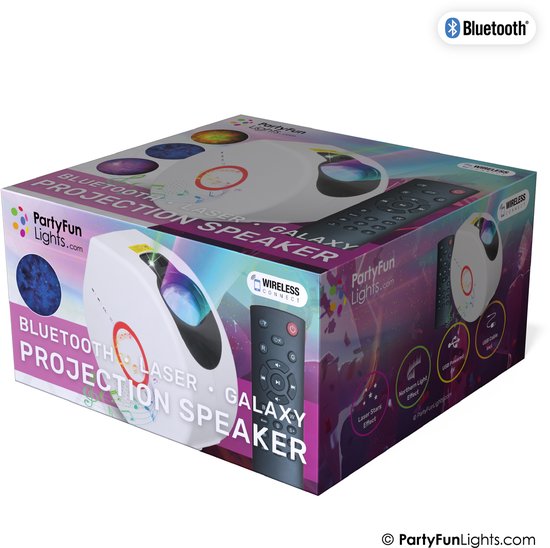 PartyFunLights - Projectorlamp met luidspreker - Sterren en noorderlicht - Bluetooth - Laser van PartyFunLights — afbeelding 4