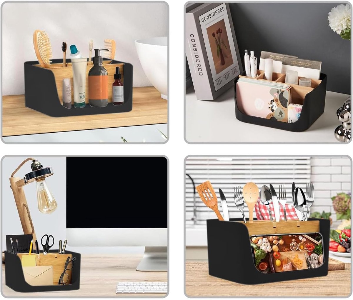 Houten bureau-organizer met 5 vakken voor kantoor en thuis — cadeau in Cadeau-ideeën - foto 2