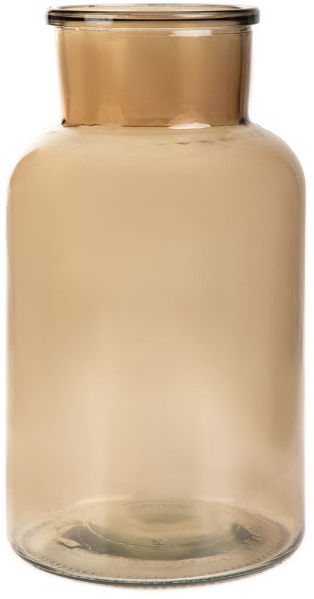 Homla - Tenno Bloemenvaas - Decoratieve Vaas - Modern Design - Groot Glazen Vaas voor Droogbloemen & Boeket- Scandinavisch Interieur - Stijlvolle Woonaccessoire - Ø14.5 x 25.5 cm - Beige