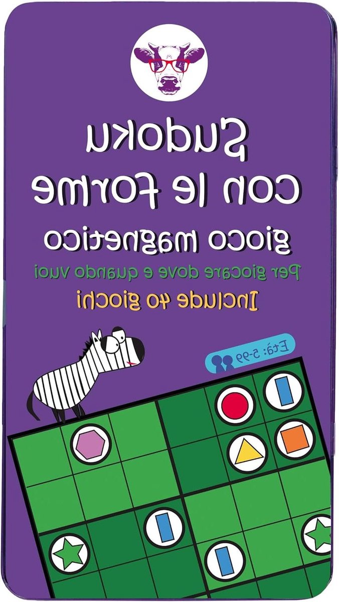 Magnetische Sudoku - Puzzelspel Cijfers - Hersenen Trainen - Met Vormen - 10 x 18 cm - Paars
