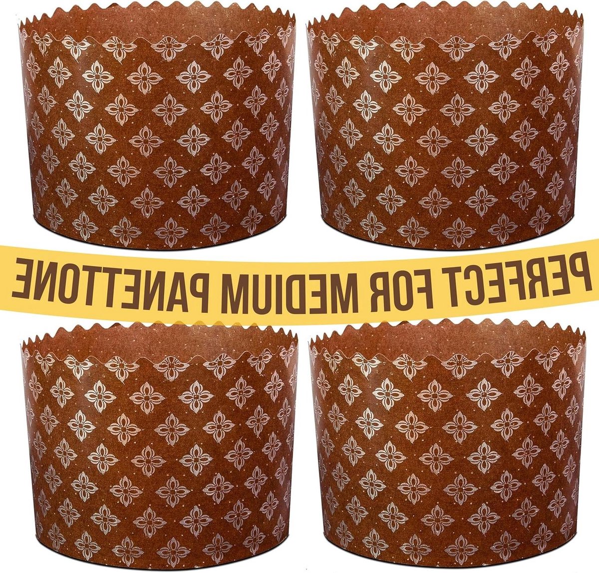 Panettone Papier Bakvormen - Paasbrood Mallen Kulich - Bakken van Cakes - Traditioneel Ontwerp - 12 stuks 8x11cm - Zilver