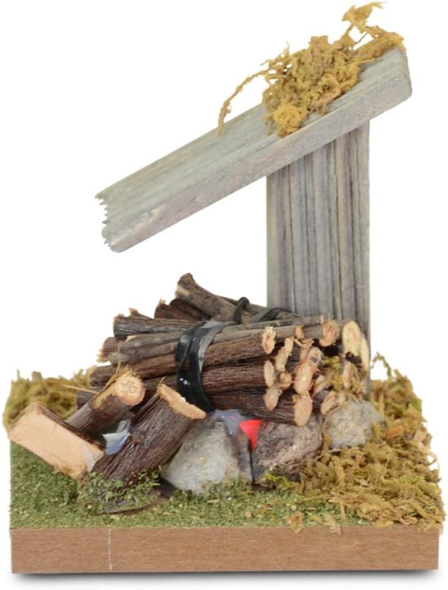 Mini Kampvuur - Houten Vuur - Decoratie Creëren - Met Luifel - 85 cm - Houtkleur