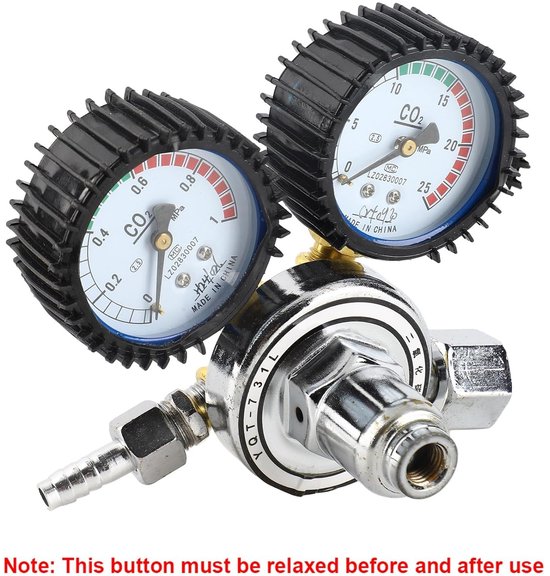 CO2 Drukregelaar - Gasreduceerventiel Lasregelaar - Gaslassen Snijden - Dubbele Manometer - G5/8 - Zilver — afbeelding 4