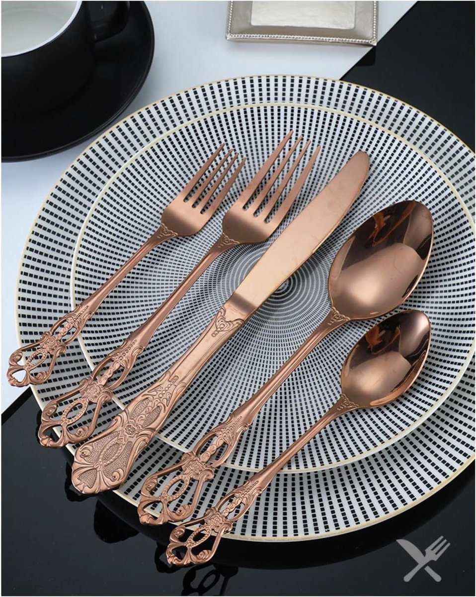 Bestekset - Servies set - Dagelijks dineren - Vaatwasmachinebestendig - 5-delig - Zilver