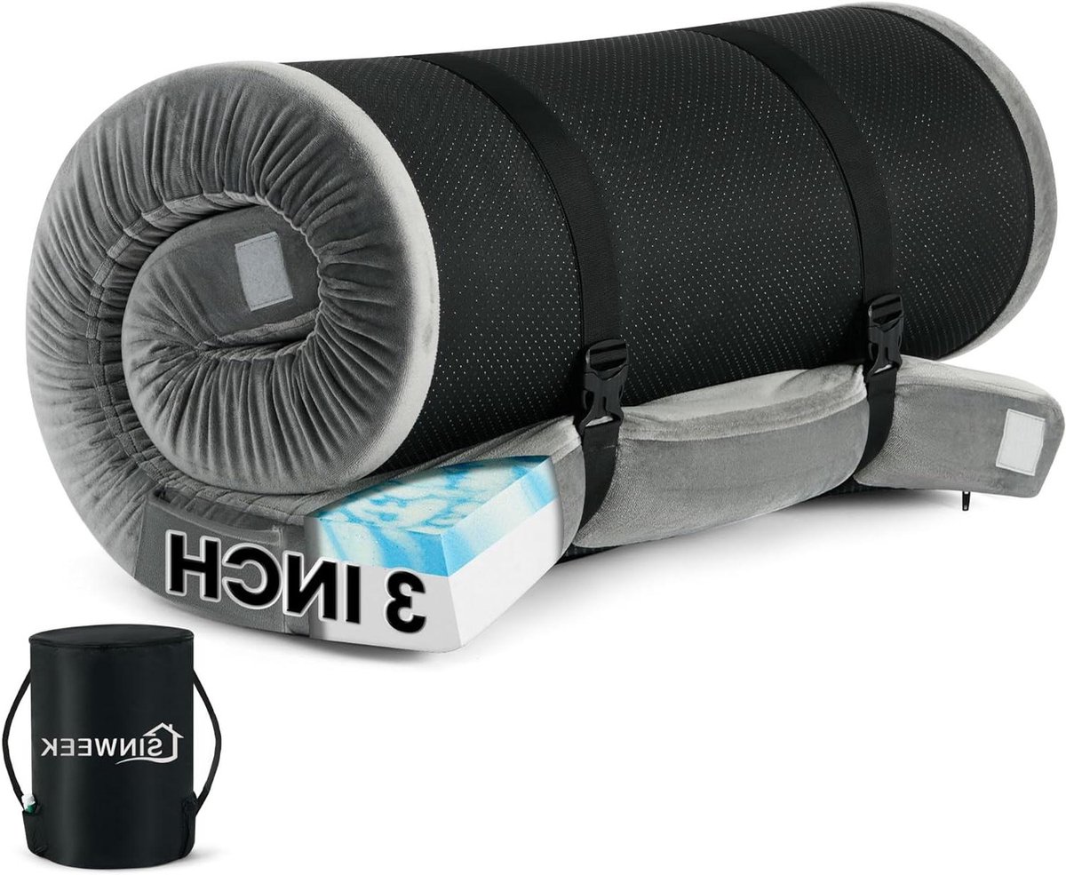 Kampeer Matras - Oprolbare Mat - Comfortabel Slapen Buiten - Traagschuim Met Schuim - 183 x 61 x 8 cm